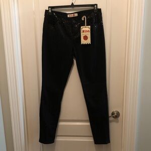 Kiss Black Skinny Jeans with Sequin Trim at top